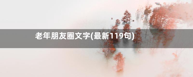 老年朋友圈文字(最新119句)