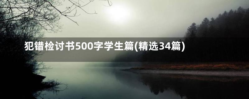犯错检讨书500字学生篇(精选34篇)